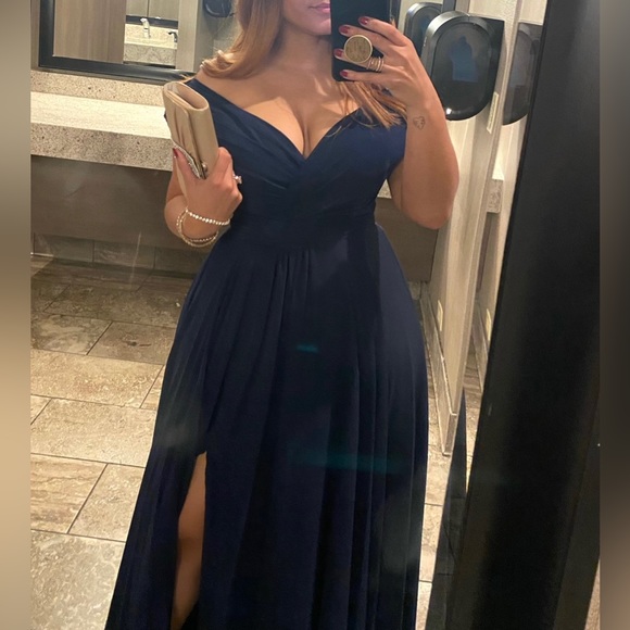 On/Off Shoulder Ball Gown Formal Long Dress Size 12 - Picture 2 of 5